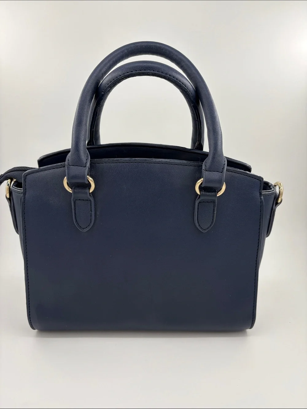 axes femme Navy Satchel with Gold Accents no strap